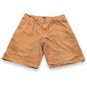 DieHard Mens Brown Cotton Canvas Carpenter Work Shorts Size 38 Relaxed Utility